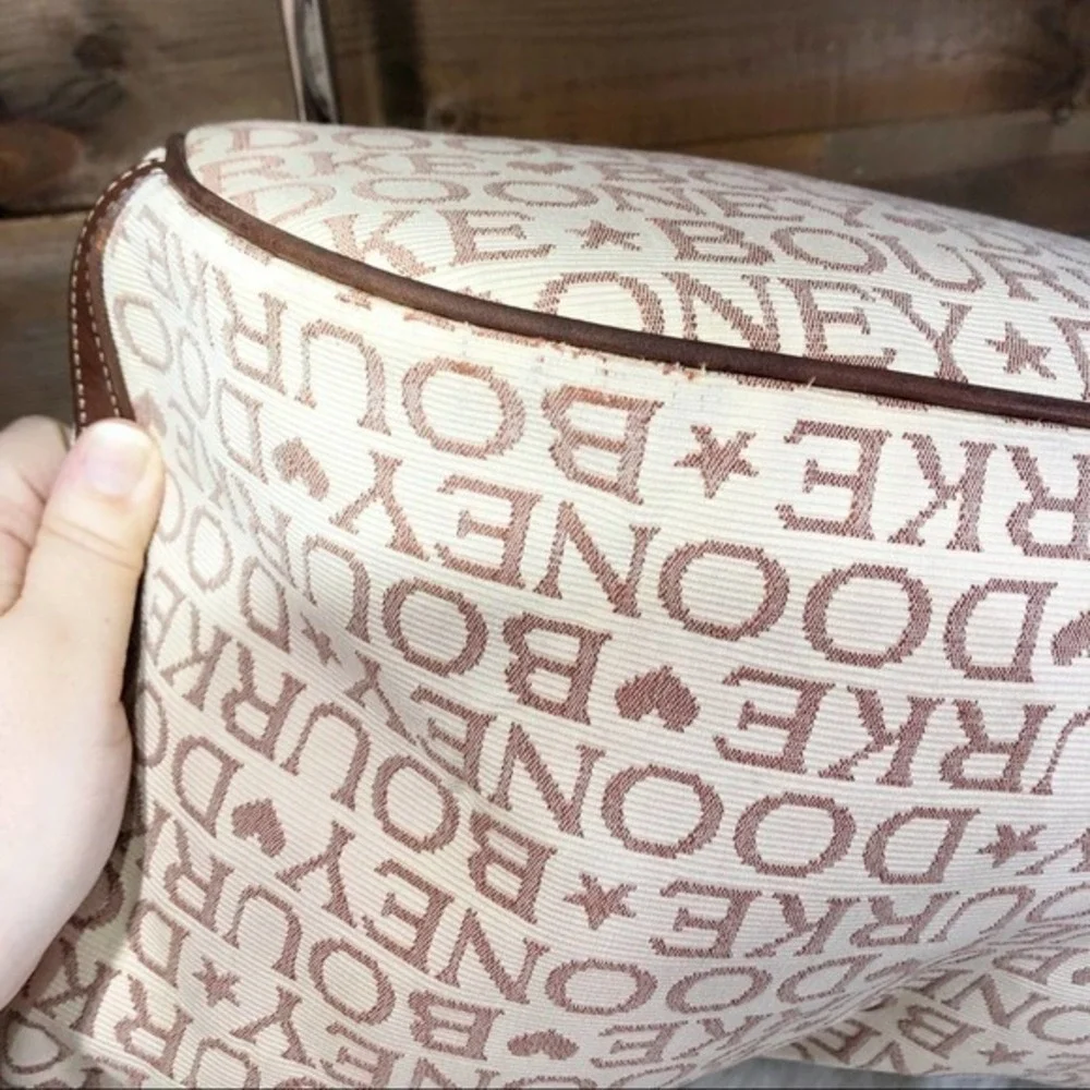 Dooney & Bourke Signature Cream Canvas Hobo Bag